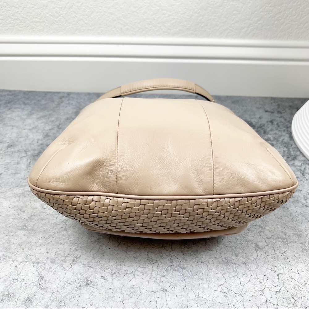 Coach Kristin Woven Light Pink Leather Hobo Bag Zip - Picture 3 of 8